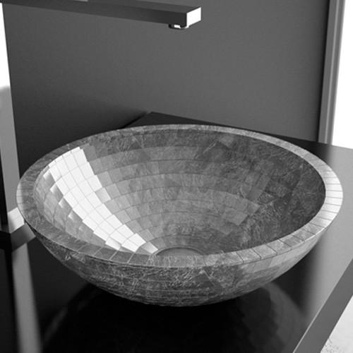 table top wash basin round luxury Ø42 Glass Design Mosaic