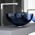 modern wash basin designs in hall glass luxury Ø41 Glass Design Laguna Blue