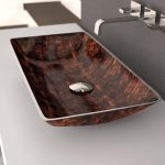 Modern Italy Rectangular Countertop Wash Basin 62×32 cm Glass Design Nek