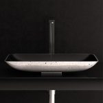 Luxury Black/Silver Rectangular Countertop Wash Basin 62×32 cm Glass Design Nek Lux