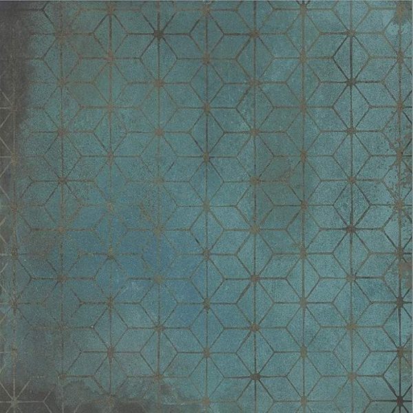 Ceasar Alchemy Mint Decor Matt Metal Effect Patterned Wall & Floor Gres Porcelain Tile 60x60