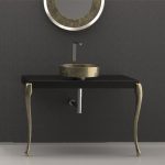 table top wash basin round modern italian Ø41 Glass Design Rho Lux Gold