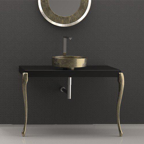Glass Design Rho Lux Gold Modern Round Counter Top Wash Basin Ø41 cm