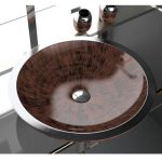 Wash basin countertop Black Brown Round
