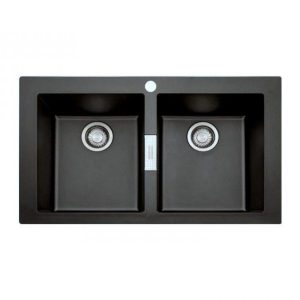 Modern Carbon Black 2 Bowl Composite Kitchen Sink 86x50 Franke Sirius 2.0 S2D 620