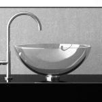 Modern Round Countertop Wash Basin Ø45 Glass Design Soffio Clear