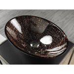 Ιταλικος νιπτηρας για παγκο μπρονζε απο κρυσταλλο Ice Oval Bronze Glass Design
