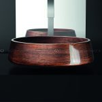 table top wash basin round italian brown black Exte ALUEXTETA03 Glass Design