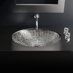 under counter wash basin luxury italian Ice Oval Sotto Glass Design