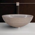 Glass Design Venice Brown Ivory counter top wash basin Ø40
