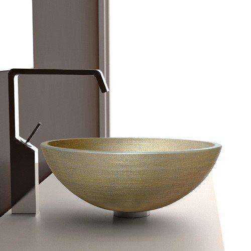 table top wash basin gold round modern Glass Design Venice 40