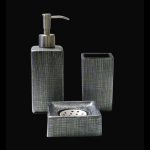 Αξεσουάρ μπάνιου ποτηροθήκη σαπουνοθήκη dispenser Venice Black Silver