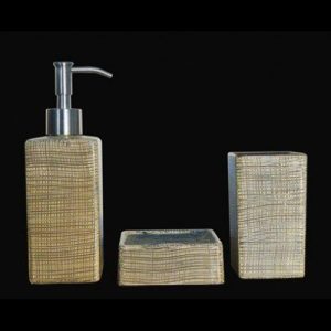 Glass Design VENICE Luxury Modern 3 Piece Bathroom Accessories Set in 3 Colors
