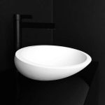 hand wash basin white matt oval counter top modern 43,5×36,5 Glass Design Kool