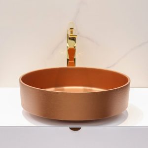 Στρογγυλος νιπτηρας μπανιου επικαθημενος ιταλικος χαλκινος Glass Design Rho Metal Copper