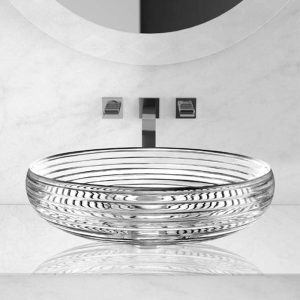 Countertop wash basin round crystal modern Φ44 Scenic Astro Glass Design