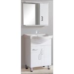 White PVC Floorstanding Vanity Unit with Wash Basin & Mirror 63×43 Momento