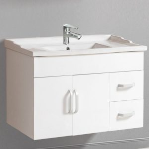 Waterproof White PVC Wall Hung Vanity Unit with Wash Basin 90x46