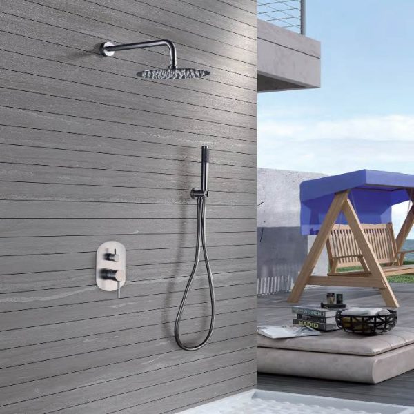 Satine Stainless Steel Concealed Shower Mixer Set 2 Outlets Imex Moscu GPK034