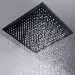 Square Black Matt Stainless Steel Rainfall Shower Head 40×40 Imex Volga GET015/NG
