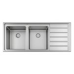 Karag BL 658 2 Bowl Stainless Steel Kitchen Sink Inox with Drainer 116×50