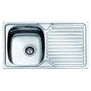 1 Bowl Stainless Steel Kitchen Sink with Drainer 80x48 Karag E 51 BL 834