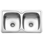 Modern 2 Bowl Stainless Steel Kitchen Sink 82x50 Karag E 54