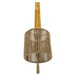 1-Light Rustic Beige Wooden  with Drum Rope Shade Wall Lamp 00886 CASTI