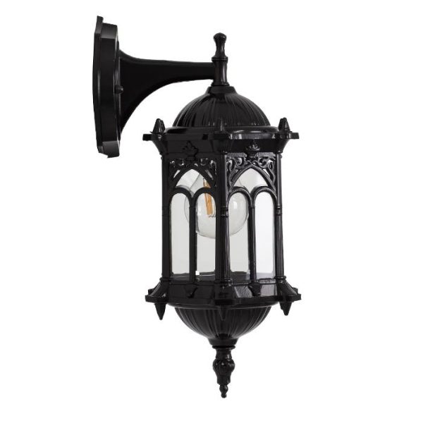 Vintage 1-Light Black Wall Lamp Lantern With Grid Ø15.5 00657 DARCY