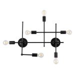 Wall Lamp Ceiling Light Industrial 6-Light Metal Black Linear Minimal 00664 globostar