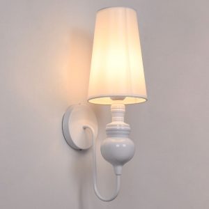 Classic 1-Light White Wall Sconce with Cone Shade Ø15 01499 LAURA globostar