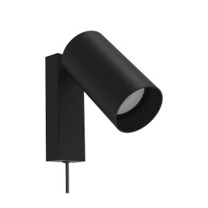 Modern Black Adjustable Plug-In Spotlight Wall Sconce with Switch 7786 Mono Nowodvorski