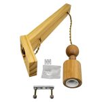 1-Light Rustic Beige Wooden Wall Lamp with Knitted Rope 00885 globostar asseble
