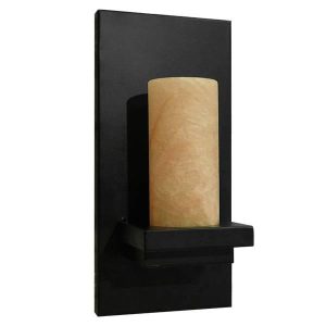 Φωτιστικα τοιχου απλικες μαυρα industrial με μπεζ ονυχα ODILIA 01245