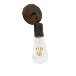 01398 ASPID Industrial Copper 1-Light Brown Rust Metallic Wall Lamp with Open Bulb