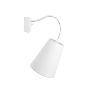 Modern White Wall Sconce with Adjustable Arm and Fabric Shade 9764 Flex Nowodvorski