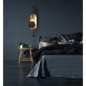 Minimal Wooden Black Gold Plug-In Wall Sconce with Switch for Bedroom 8430 Wheel Lux Nowodvorski