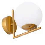 Classic Gold Wall Lamp with White Glass Globe Shaped Shade 01426 JADA
