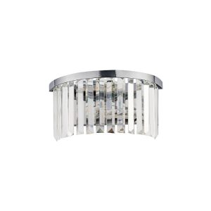 Classic 2-Light Chrome Wall Sconce with Crystals Cristal Nowodvorski