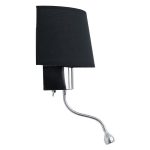 Classic Black 1-Light with Switch On Off and Adjustable Led Arm Wall Lamp to Study 01492 ELEGANT