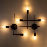 Minimal Industrial 6-Light Metal Copper Linear Wall Sconce – Ceiling Light 00665 globostar