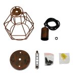 To Asseble Industrial 1-Light Copper Metal Hanging Ceiling Light with Grid 00866 globostar