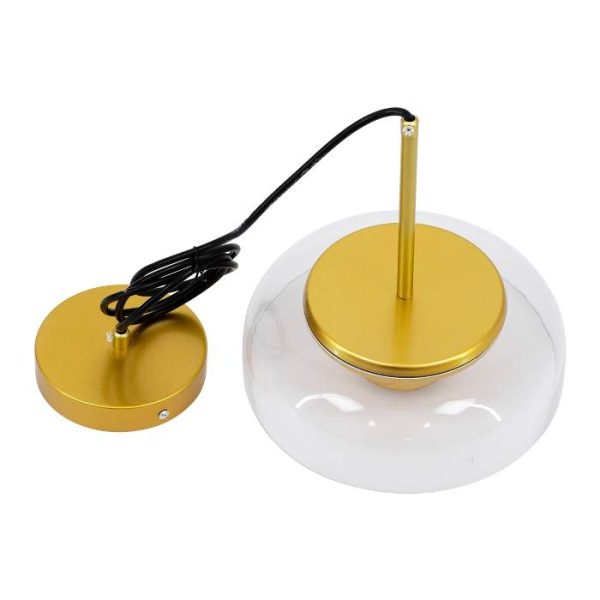 To Asseble LED Glass Modern Transparent Gold Hanging Ceiling Light Ø23 00742 globostar