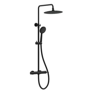 Black Matt Adjustable Shower System Kit with Round Shower Head Φ25 Orabella Imperial