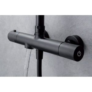 Thermostatic Black Matt Shower System Kit Adjustable Imex Line BTD038-B/NG