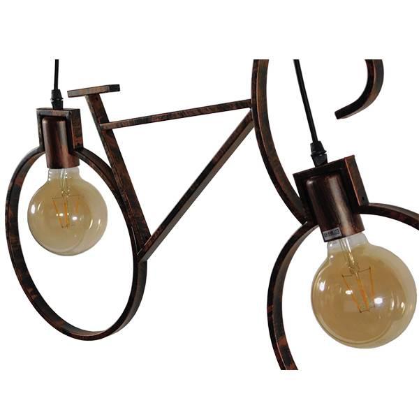 Κρεμαστα φωτιστικα vintage καφε σκουρια διφωτα μεταλλικα ποδηλατο Bike 01301