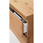 Single Natural Beige Plywood Wall Hung 2 Drawer Bathroom Furniture with Worktop 60×50
