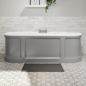 Traditional Grey Mat Curved Double Ended Free Standing Bath Tub 170x75 London Flobali