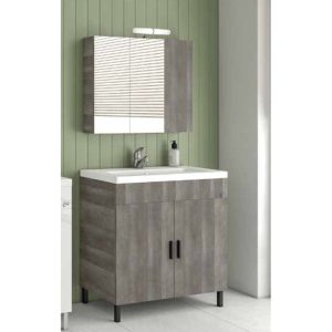Drop Roma 80 Floor Standing Bathroom Furniture with Slim Washbasin Set 80x39