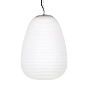 Modern 1-Light White Glass Ceiling Pendant Light Ø24 00745 FREYA